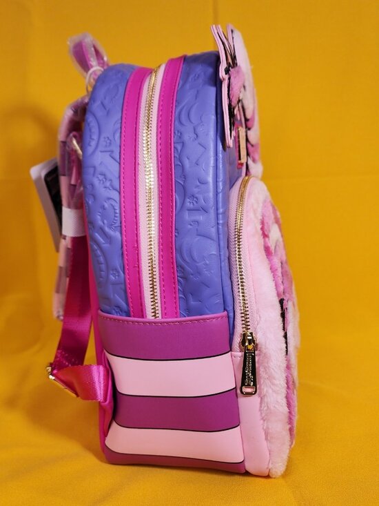 Loungefly Disney Alice in Wonderland Cheshire Cat Fuzzy Pink Mini Backpack NEW main image 8